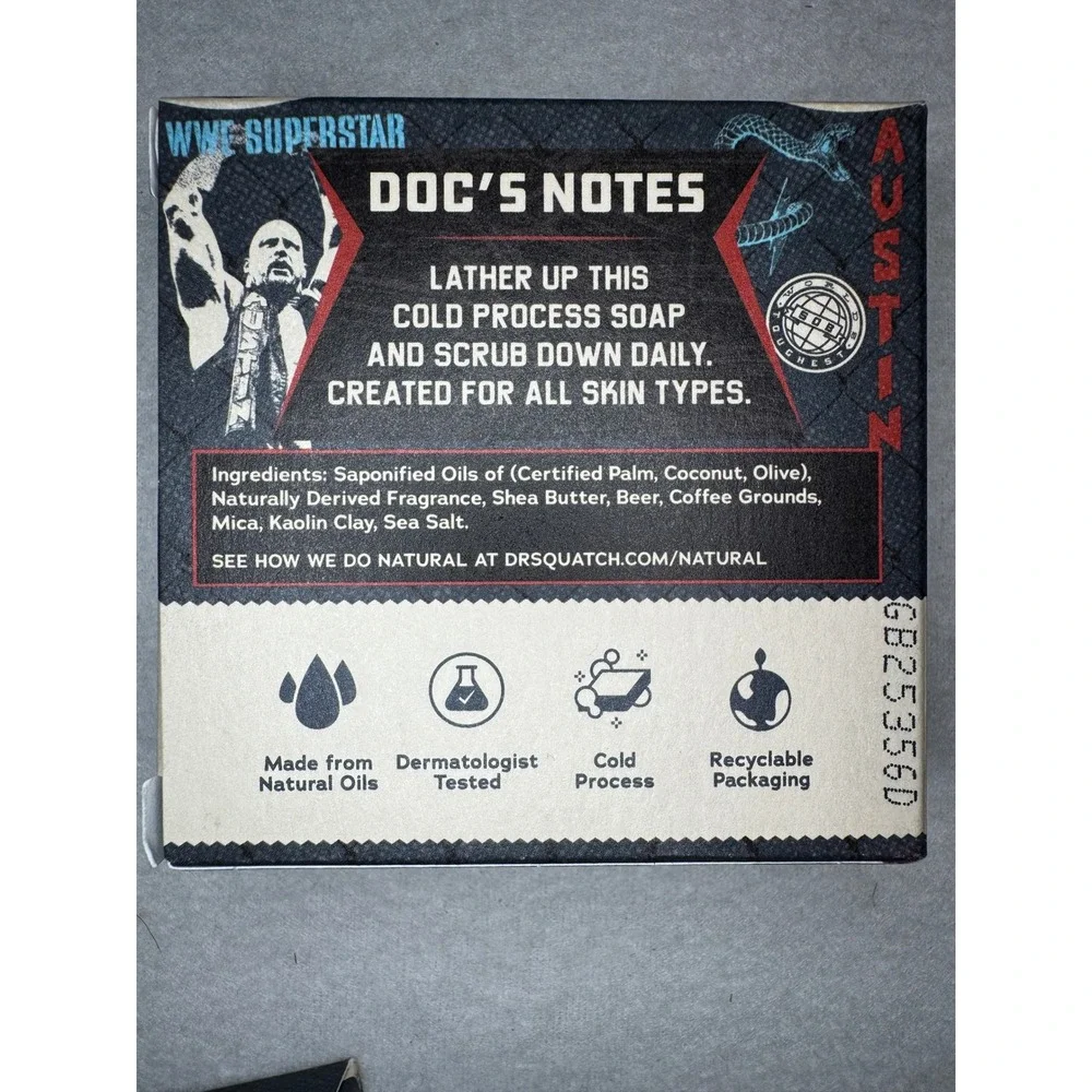 Dr Squatch Stone Cold Stunner Soap 4 Bar Lot WWE Steve Austin Heavy Grit LE